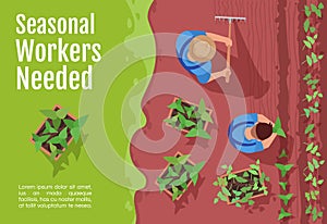 Seasonal workers hiring banner template