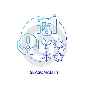 Seasonality blue gradient concept icon