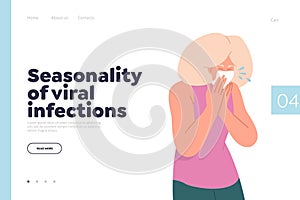 Seasonality of viral infection landing page for online service with medical recommendation