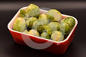 Seasoned Brussel Sprouts on a Black Background