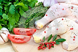 Seasoned raw chicken