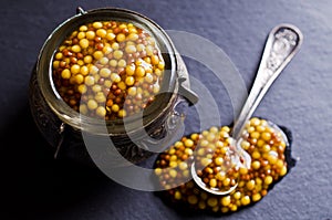 Seasoning from mustard seeds