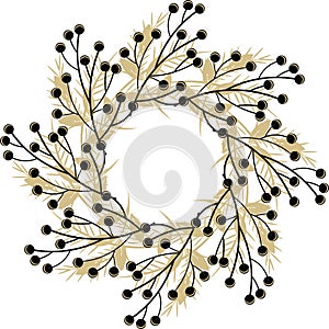 Seasons Greatings wreath vector pattern on a light background