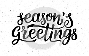 Seasons greetings calligraphy lettering text