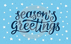 Seasons greetings calligraphy lettering text