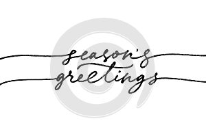 Seasons greetings elegant modern brush calligraphy