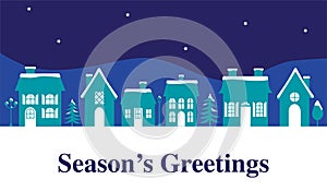 Seasons greetings graphic with houses photo