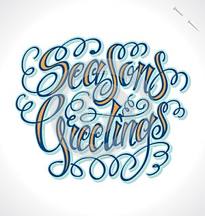 SEASONS GREETINGS hand lettering (vector)