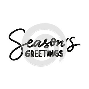 SEASONS GREETINGS hand lettering vector illustration for Christmas