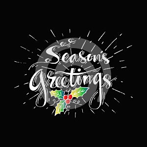 Seasons Greetings hand written lettering