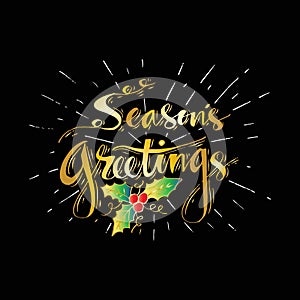 Seasons Greetings hand written lettering