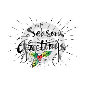 Seasons Greetings hand written lettering