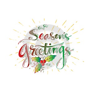 Seasons Greetings hand written lettering