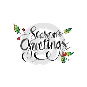 Seasons Greetings hand written lettering