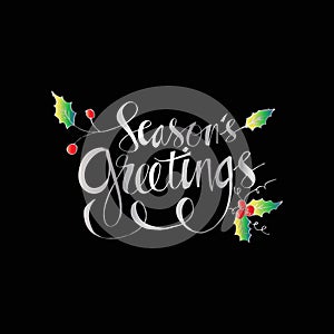 Seasons Greetings hand written lettering