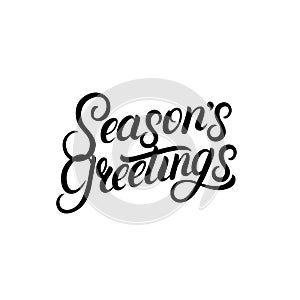 Seasons Greetings hand written lettering design.
