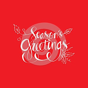 Seasons Greetings hand written lettering photo