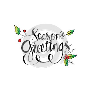 Seasons Greetings hand written lettering photo