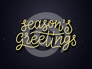 Seasons greetings typography. Vector card
