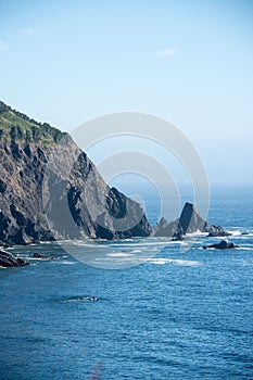 Seastacks and cliffs along the Oregon Coastline