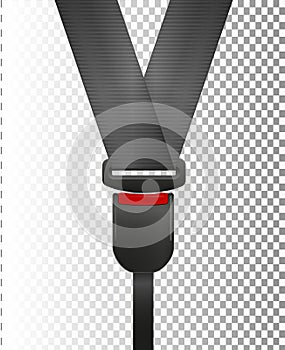 Seat Belt icon isolated on white background. Safety of movement on car, airplane. Protection driver and passengers