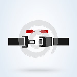 Seat Belt icon isolated on white background. Safety of movement on car, airplane. Vector illustration
