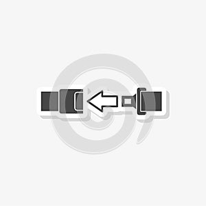 Seat Belt or Safety Belt sticker, simple vector icon