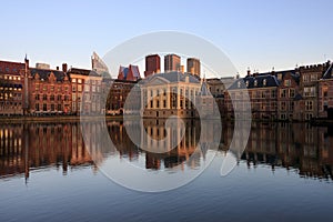 Seat of government in The Hague with reflection in the water