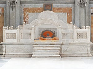 Seat of Nizam kings in court hall of Chowmahalla palace