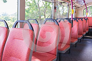 Seat places in back side of modern bus