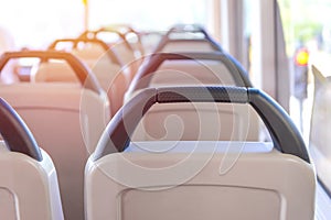 Seat places in back side of modern bus