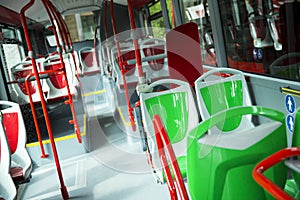 Seat places in modern city bus