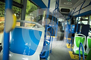 Seat places in modern city bus