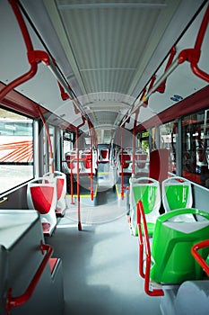 Seat places in modern city bus