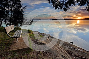 Seat with a sunset view St Georges Basin