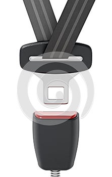 Seatbelt isolated on white background. 3D illustration
