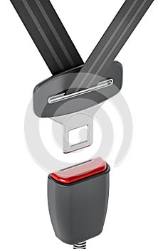 Seatbelt isolated on white background. 3D illustration