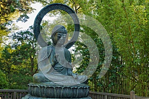 Seated Bronze Buddha at Japanese Garden