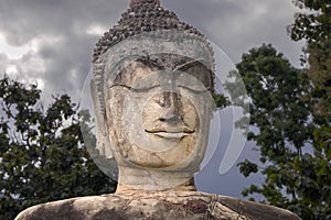 Seated Buddha Face at Wat Phra Kaeo