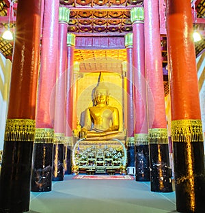 Seated Buddha Image in Temple