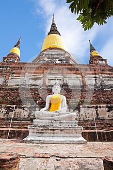 Seated buddha image in wat yai chai mongkol