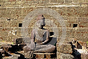 seated Buddha at Ratanabon Paya, Mrauk U, Rakhine State, Myanmar