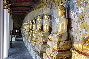 Seated Buddha statues in Wat Arun, Bangkok, Thailand