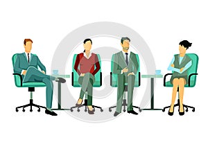 Seated business professionals