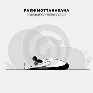 Seated Forward Bend Yoga Pose Illustration