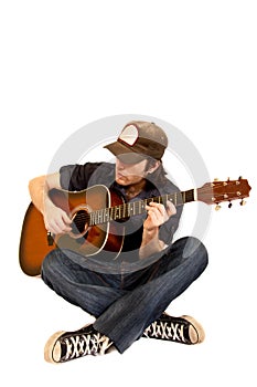 Seated guitarist