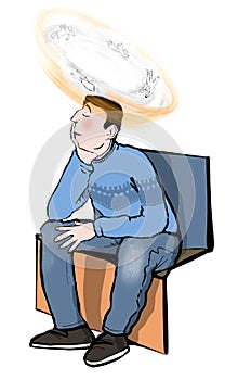 Seated Meditating man