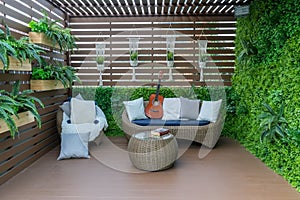 Seating in the garden on the balcony, is a recreation place
