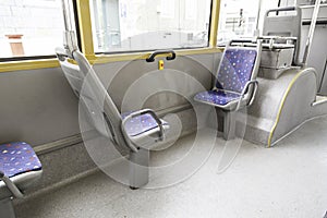 Seating inside a tram