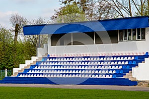 Seating for spectators at small school stadium